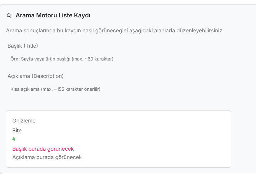 SEO Yönetimi